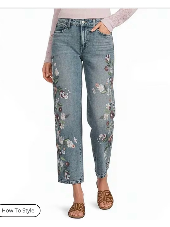 Lucky Brand Denim - Lucky Brand Light Blue Embroidered Flare Jeans